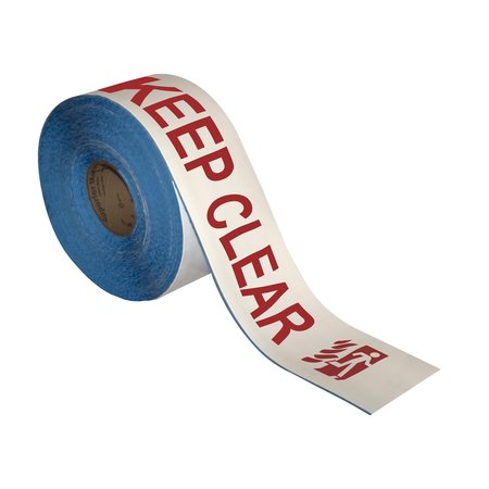 SUPERIOR MARK Floor Marking Message Tape, 4in x 100Ft , EMERGENCY EXIT KEEP CLEAR IN-40-747I